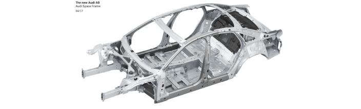 La carrocería del nuevo Audi A8: Space Frame con una combinación exclusiva de materiales