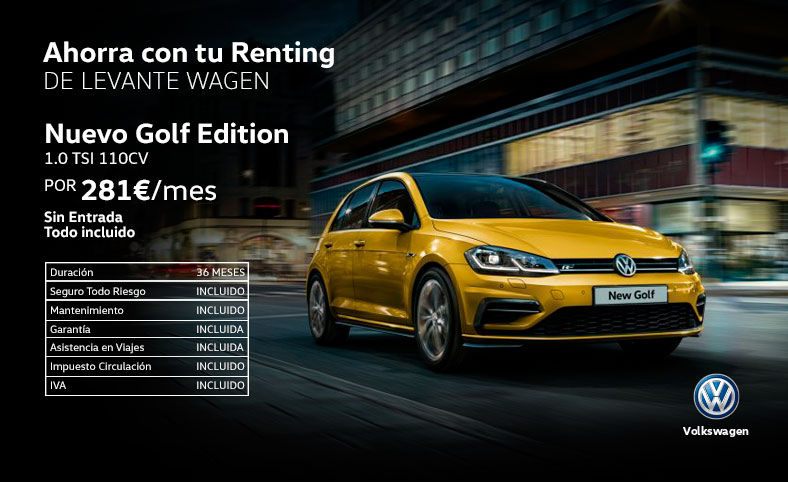 Precios renting Volskwagen Golf Levante